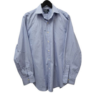 Polo Ralph Lauren Regent Classic Fit Button-Up Blue Striped Shirt Size 17 34/35
